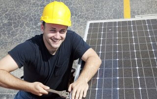MCS installer with solar panel